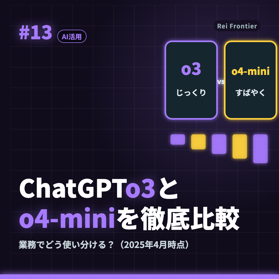 トレンド #13「ChatGPT o3 と o4-mini を徹底比較」